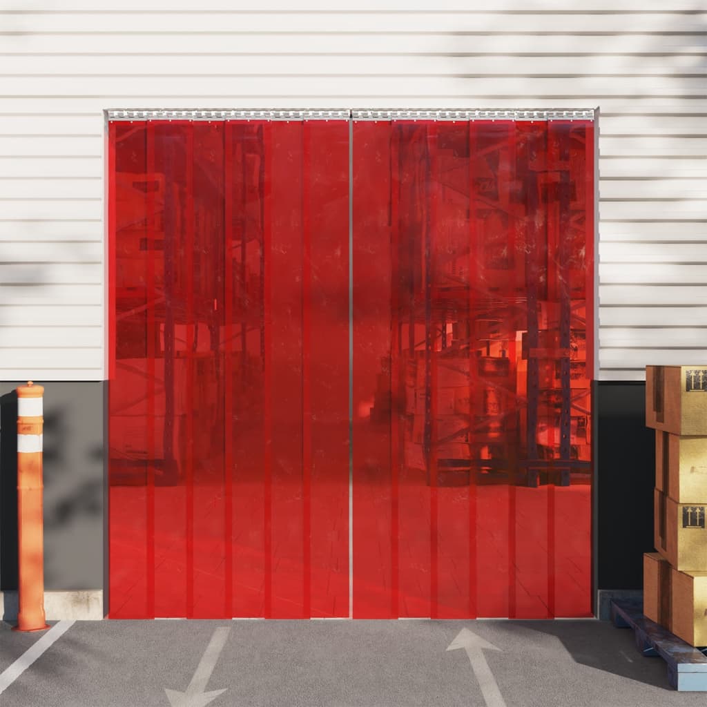 Tenda per Porte Rossa 300 mm x 2,6 mm 10 m in PVC | homemem39