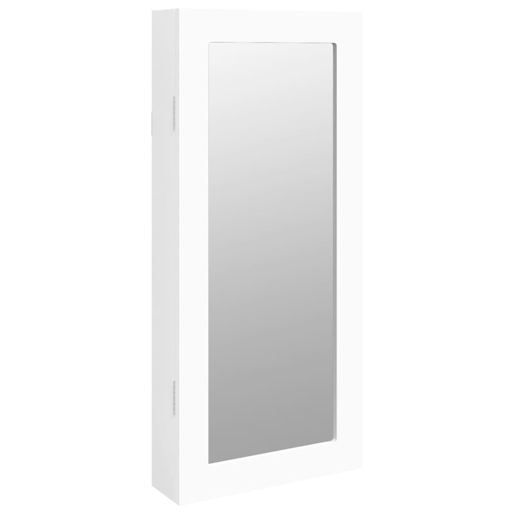 Armadio Portagioie con Specchio a Muro Bianco 30x8,5x67 cm - homemem39