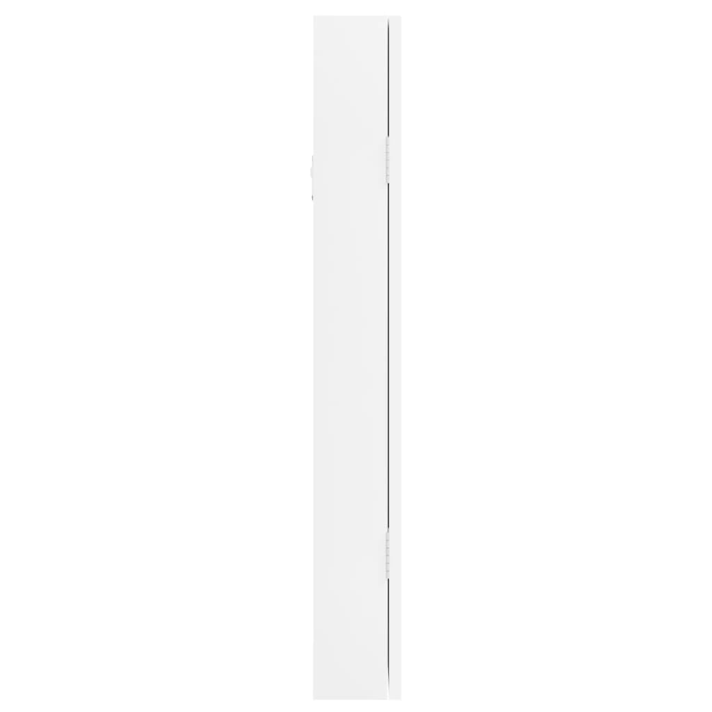 Armadio Portagioie con Specchio a Muro Bianco 30x8,5x67 cm - homemem39