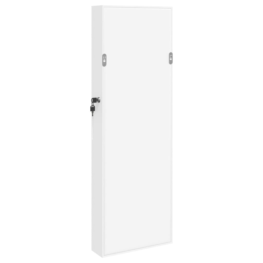 Armadio Portagioie con Specchio a Muro Bianco 30x8,5x90 cm | homemem39