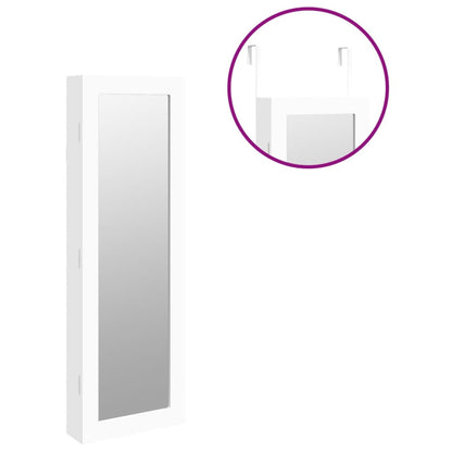 Armadio Portagioie con Specchio a Muro Bianco 30x8,5x90 cm | homemem39