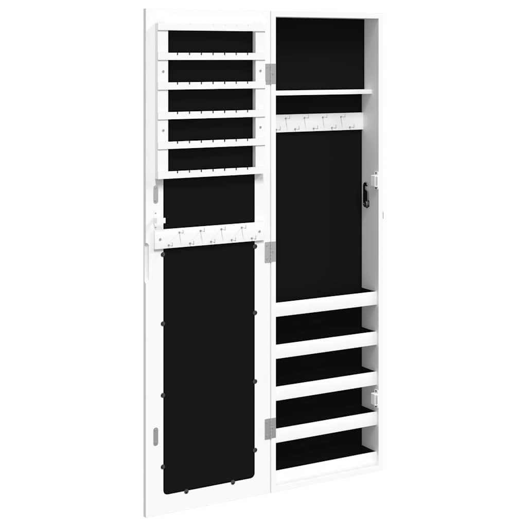 Armadio Portagioie con Specchio a Muro Bianco 30x8,5x106 cm | homemem39