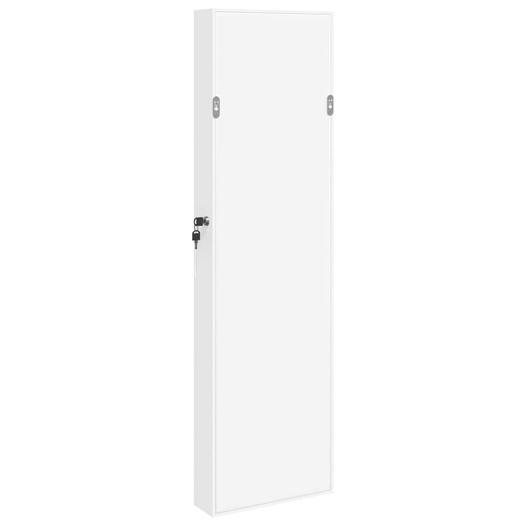 Armadio Portagioie con Specchio a Muro Bianco 30x8,5x106 cm | homemem39