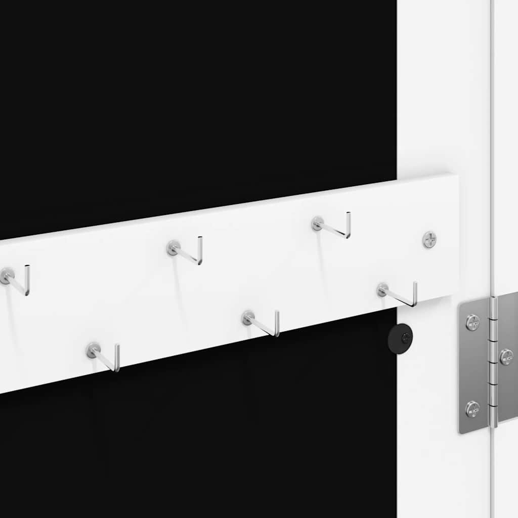 Armadio Portagioie con Specchio a Muro Bianco 30x8,5x106 cm | homemem39