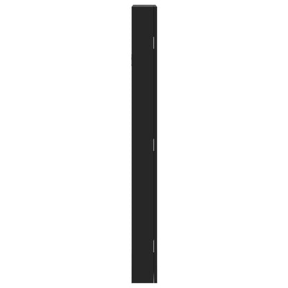 Armadio Portagioie con Specchio a Muro Nero 37,5x10x106 cm | homemem39