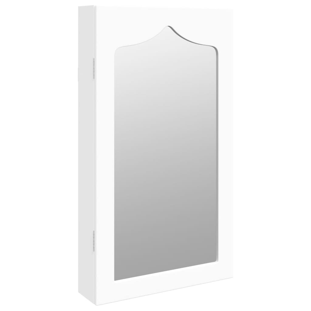 Armadio Portagioie con Specchio a Muro Bianco 37,5x10x67 cm - homemem39