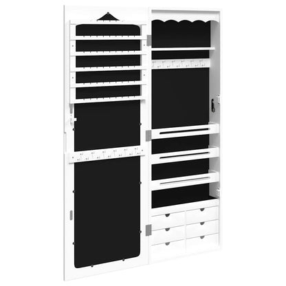 Armadio Portagioie con Specchio a Muro Bianco 37,5x10x106 cm | homemem39
