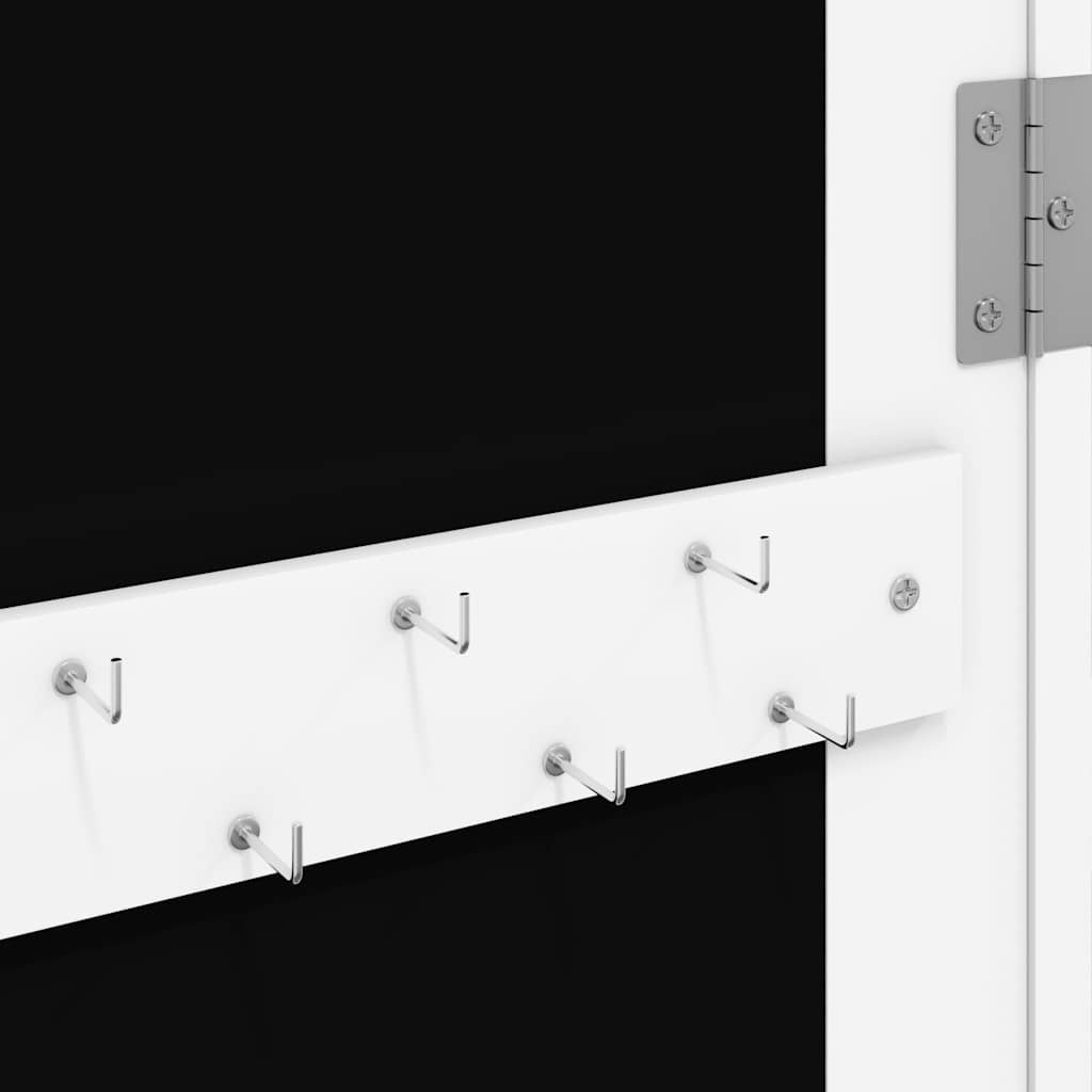 Armadio Portagioie con Specchio a Muro Bianco 37,5x10x106 cm | homemem39