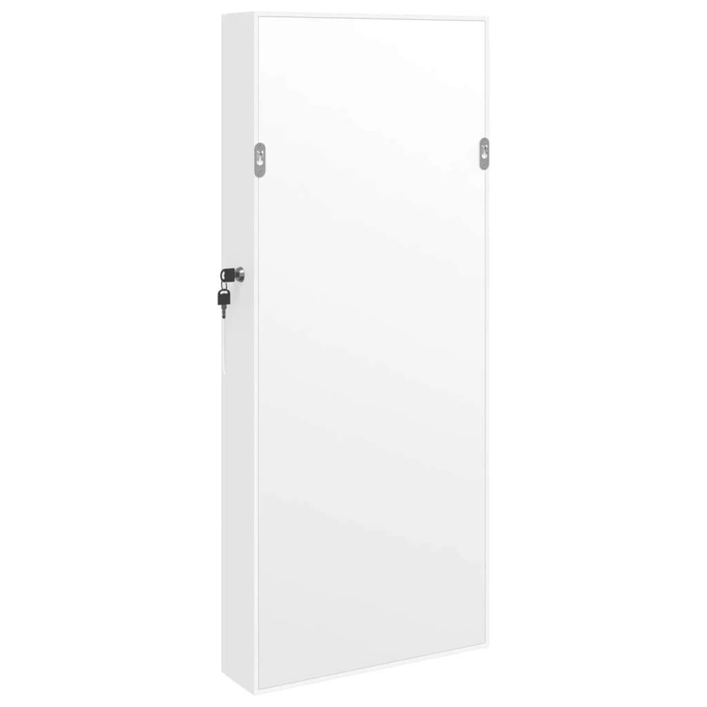 Armadio Portagioie a Specchio con Luci LED a Parete Bianco - homemem39
