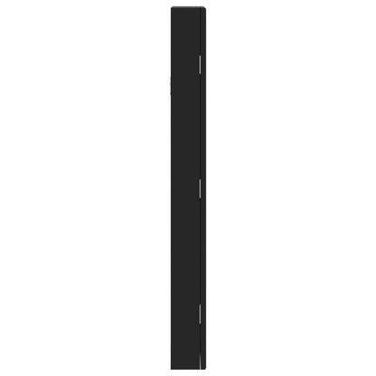 Armadio Portagioie a Specchio con Luci LED a Parete Nero | homemem39