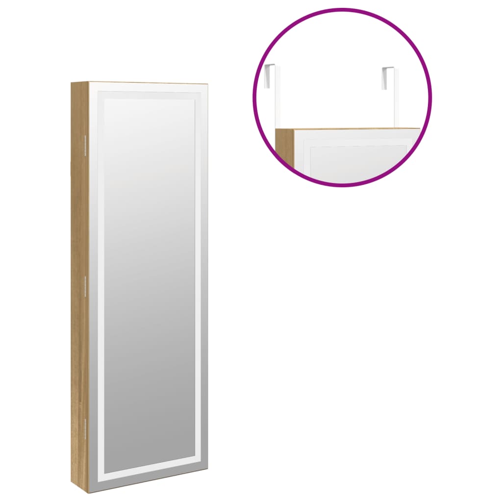 Armadio Portagioie a Specchio con Luci LED a Parete | homemem39