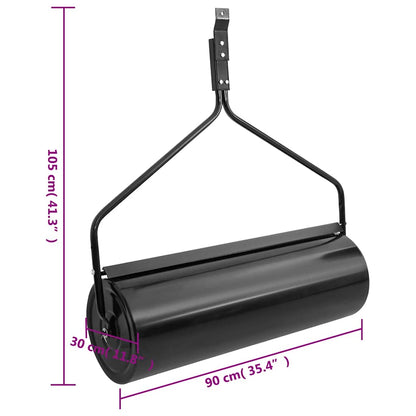 Rullo da Giardino a Spinta Nero 63 L Ferro | homemem39