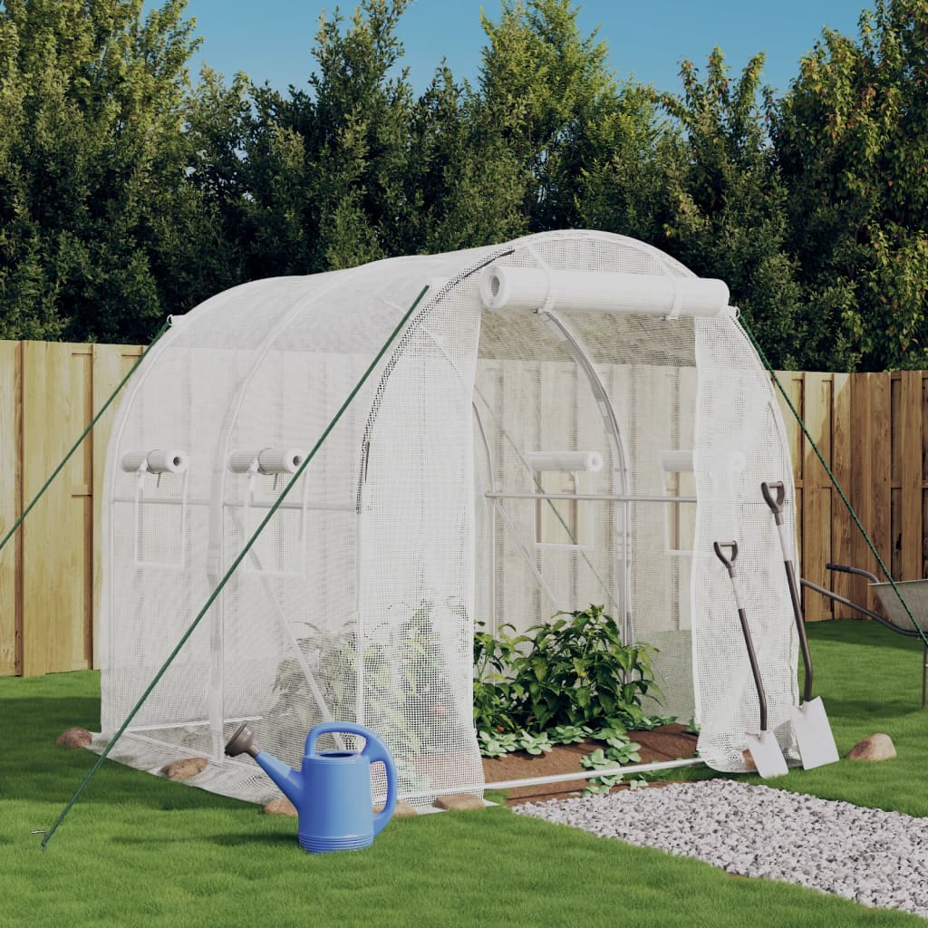 Serra con Telaio in Acciaio Bianco 4 m² 2x2x2 m | homemem39