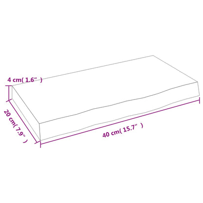 Ripiano a Parete 40x20x4 cm Legno Massello Rovere Non Trattato | homemem39
