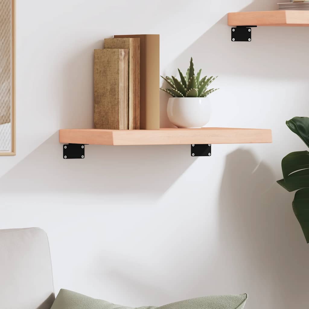 Ripiano a Parete 40x30x(2-4) cm Massello Rovere Non Trattato