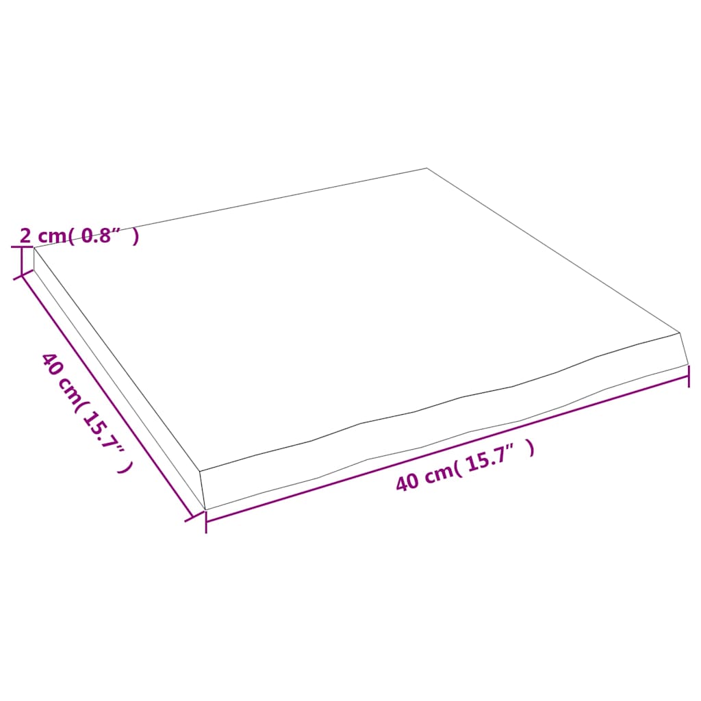 Ripiano a Parete 40x40x2 cm Legno Massello Rovere Non Trattato | homemem39