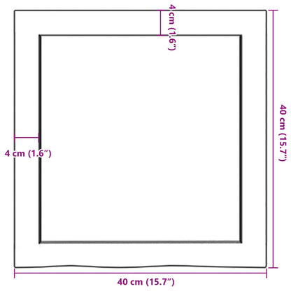 Ripiano a Parete 40x40x(2-6) cm Massello Rovere Non Trattato