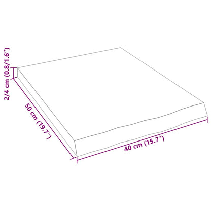 Ripiano a Parete 40x50x(2-4) cm Massello Rovere Non Trattato