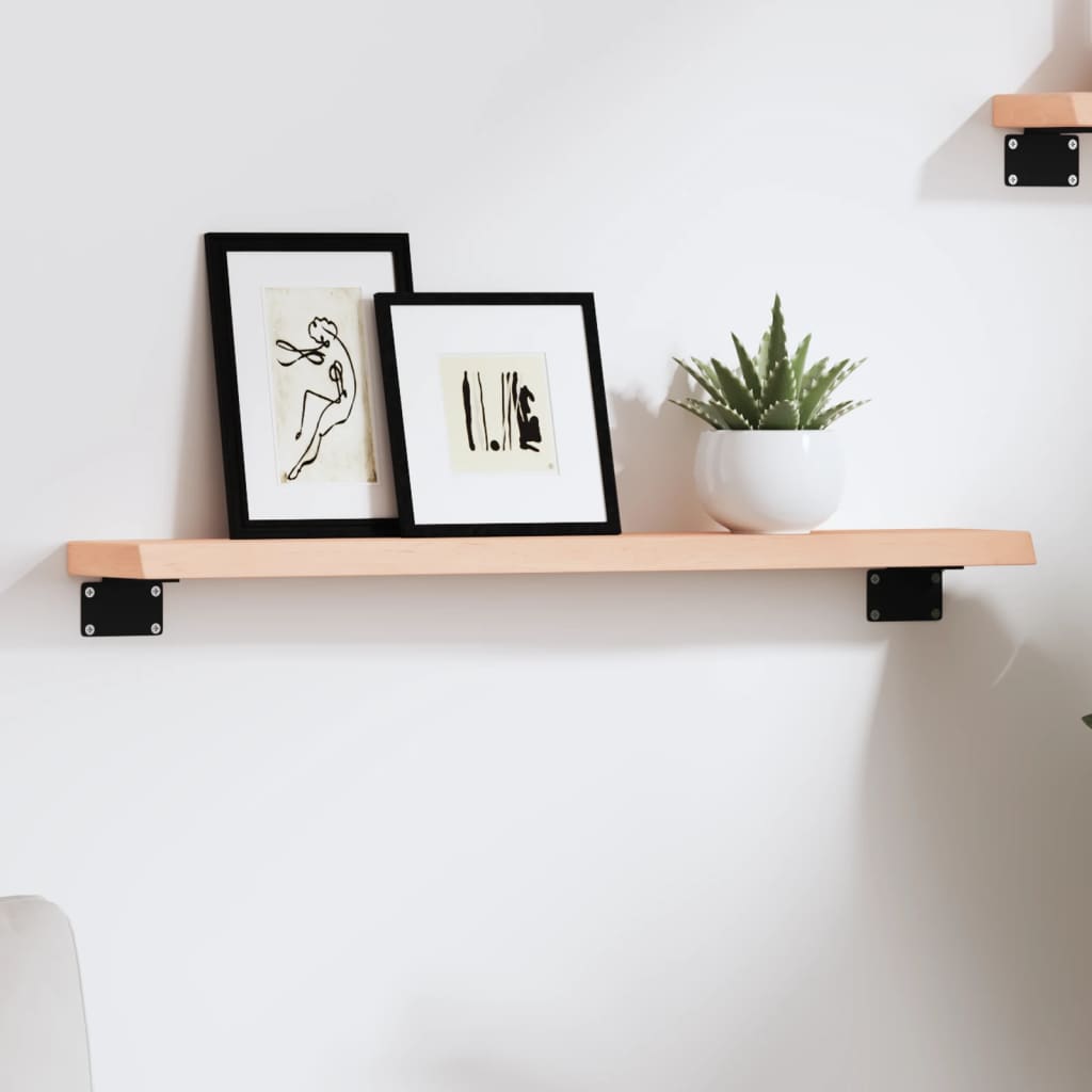 Ripiano a Parete 60x10x2 cm Legno Massello Rovere Non Trattato | homemem39