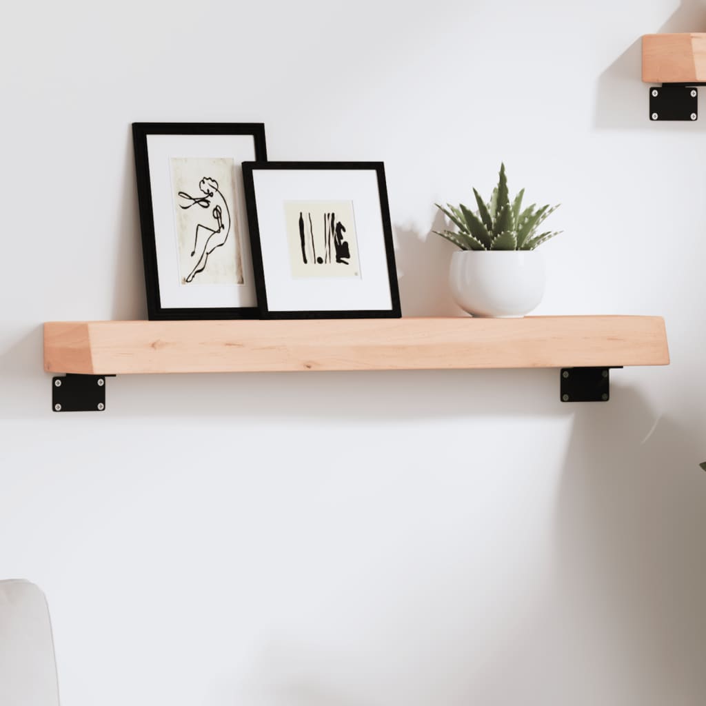 Ripiano a Parete 60x10x6 cm Legno Massello Rovere Non Trattato | homemem39