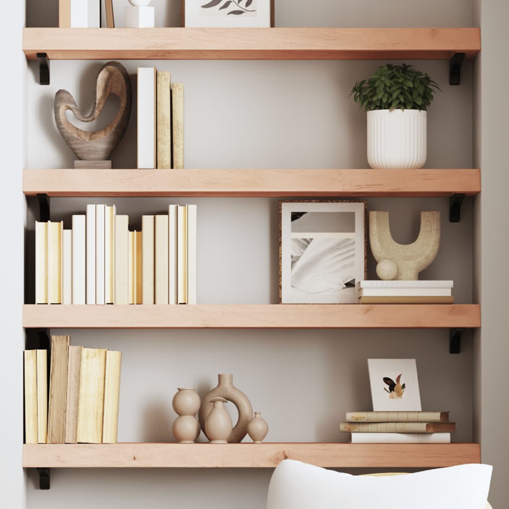 Ripiano a Parete 80x20x6 cm Legno Massello Rovere Non Trattato | homemem39
