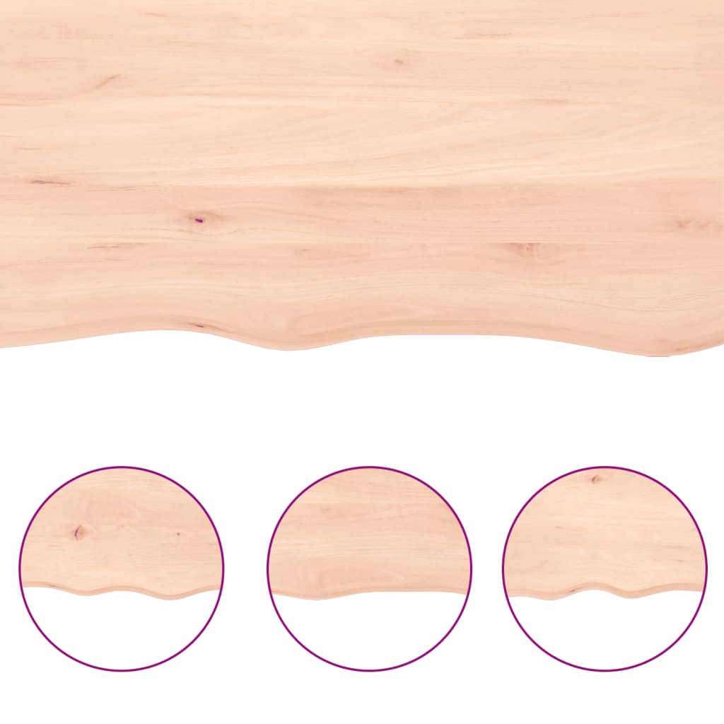 Ripiano a Parete 80x30x(2-4) cm Massello Rovere Non Trattato