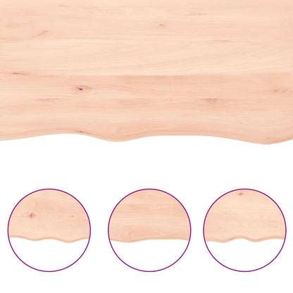 Ripiano a Parete 80x30x(2-4) cm Massello Rovere Non Trattato