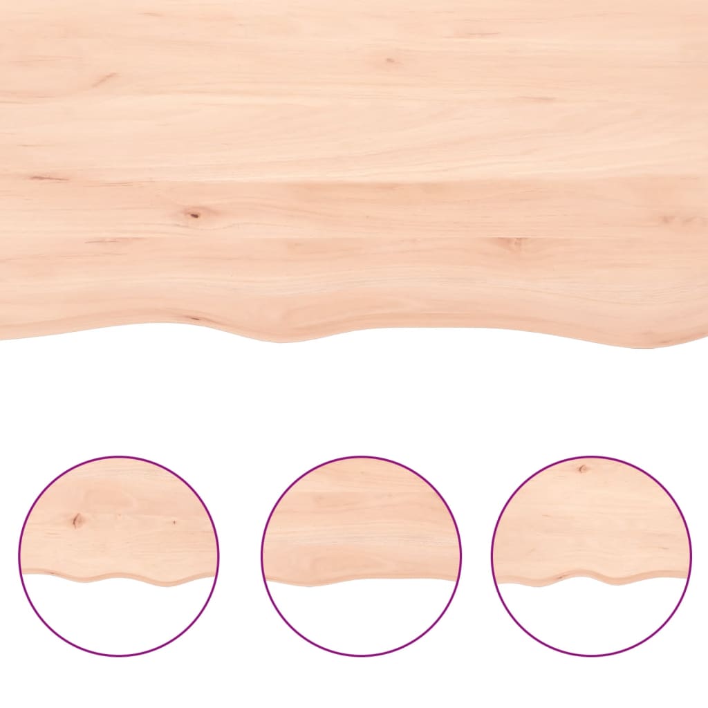 Ripiano a Parete 80x30x(2-6) cm Massello Rovere Non Trattato