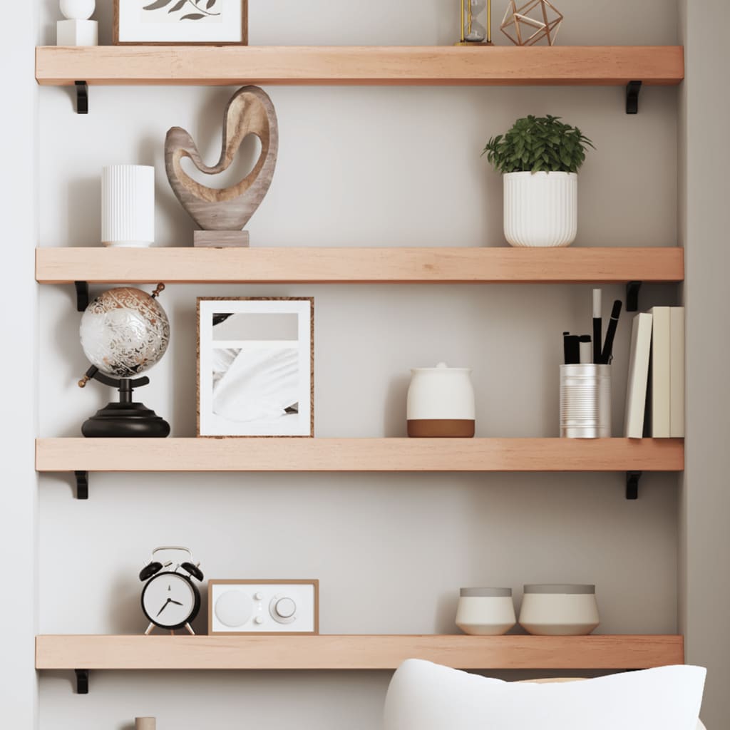 Ripiano a Parete 100x10x6 cm Legno Massello Rovere Non Trattato | homemem39