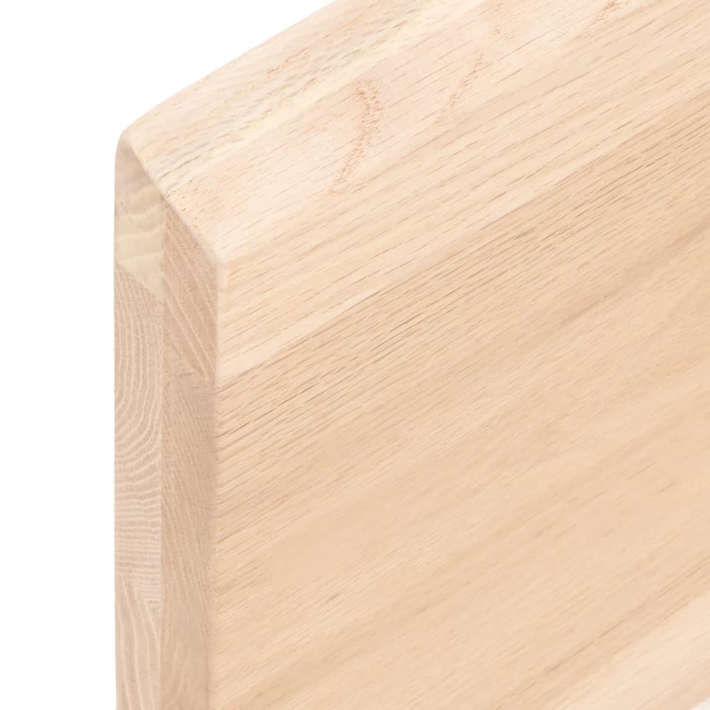 Ripiano a Parete 100x50x(2-4) cm Massello Rovere Non Trattato