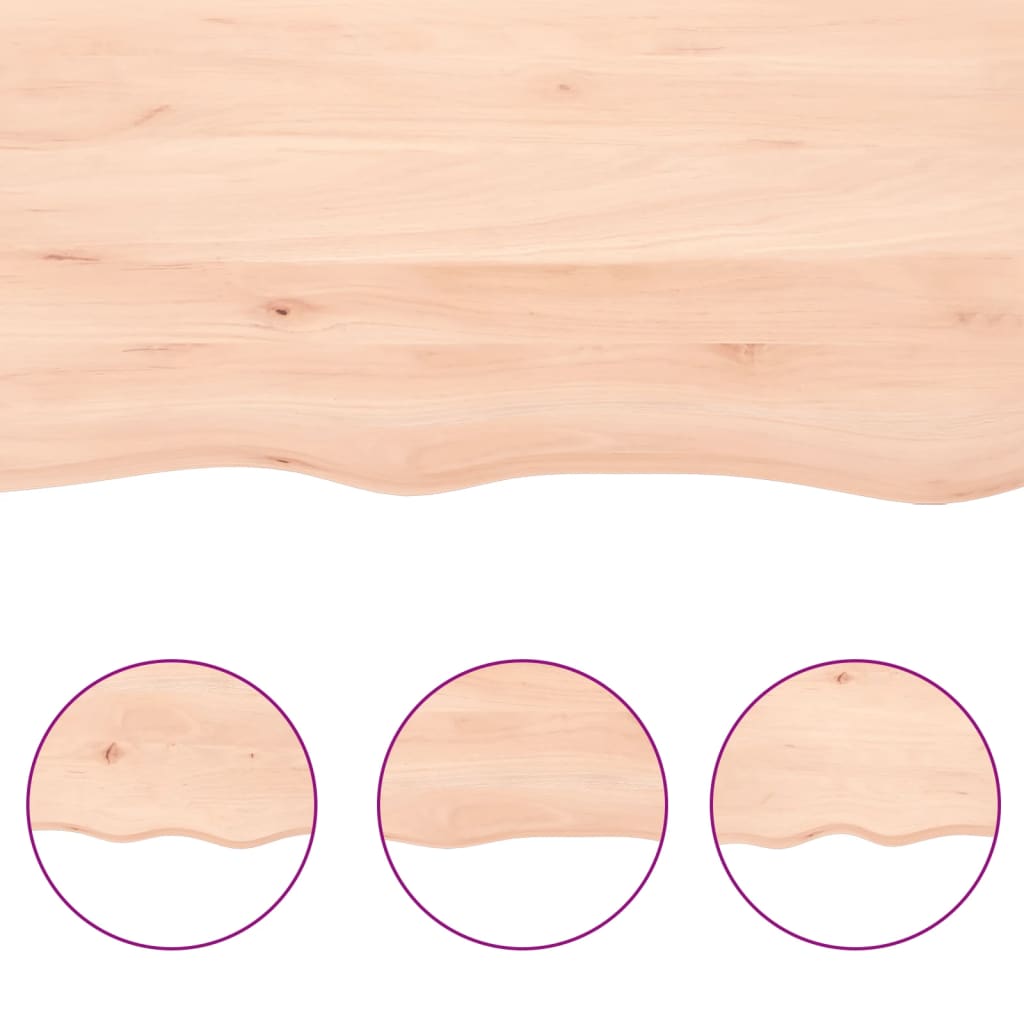 Ripiano a Parete 100x50x(2-6) cm Massello Rovere Non Trattato