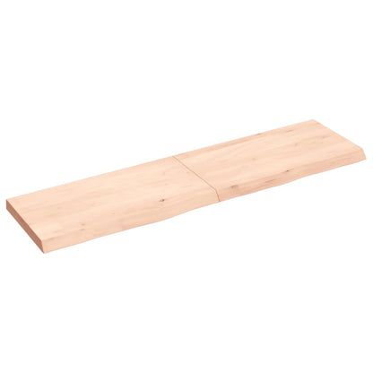 Wall Shelf 120x30x(2-4) cm Untreated Solid Oak