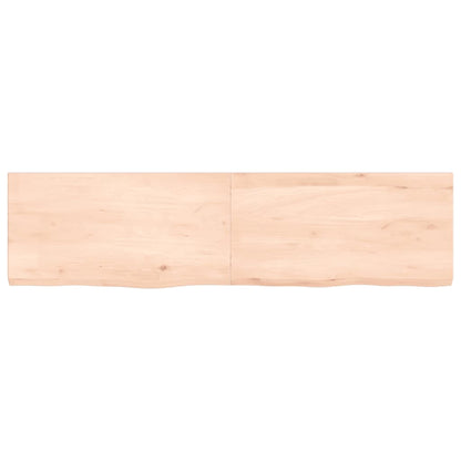 Ripiano a Parete 120x30x(2-4) cm Massello Rovere Non Trattato