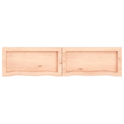 Wall Shelf 120x30x(2-4) cm Untreated Solid Oak