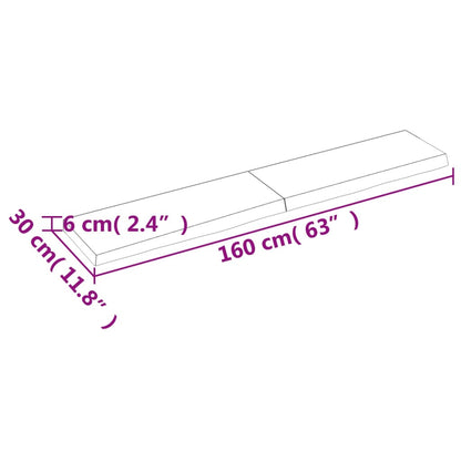 Ripiano a Parete 160x30x(2-6) cm Massello Rovere Non Trattato - homemem39