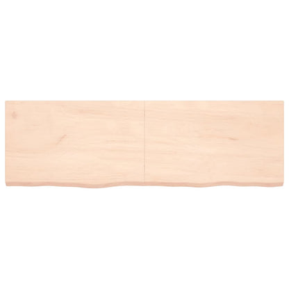 Ripiano a Parete 160x50x(2-4) cm Massello Rovere Non Trattato