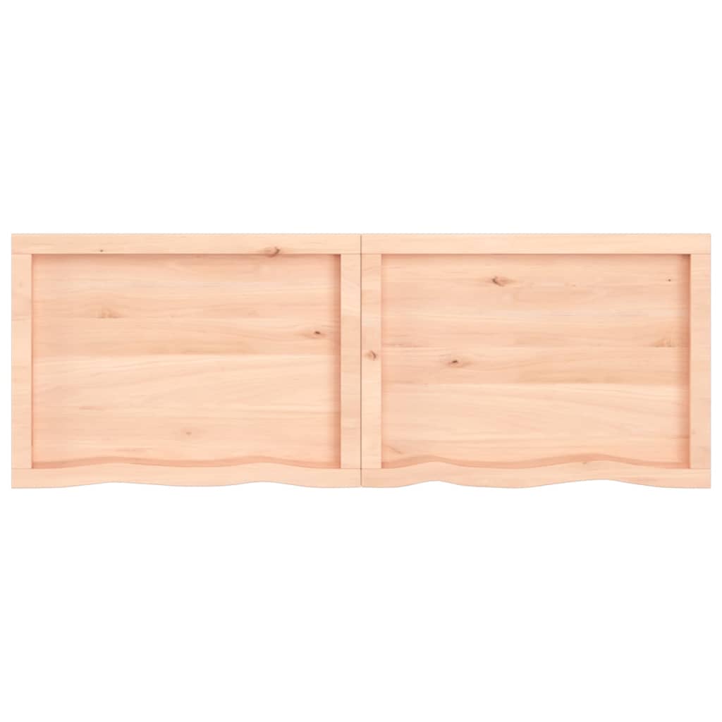 Wall Shelf 160x50x(2-4) cm Untreated Solid Oak