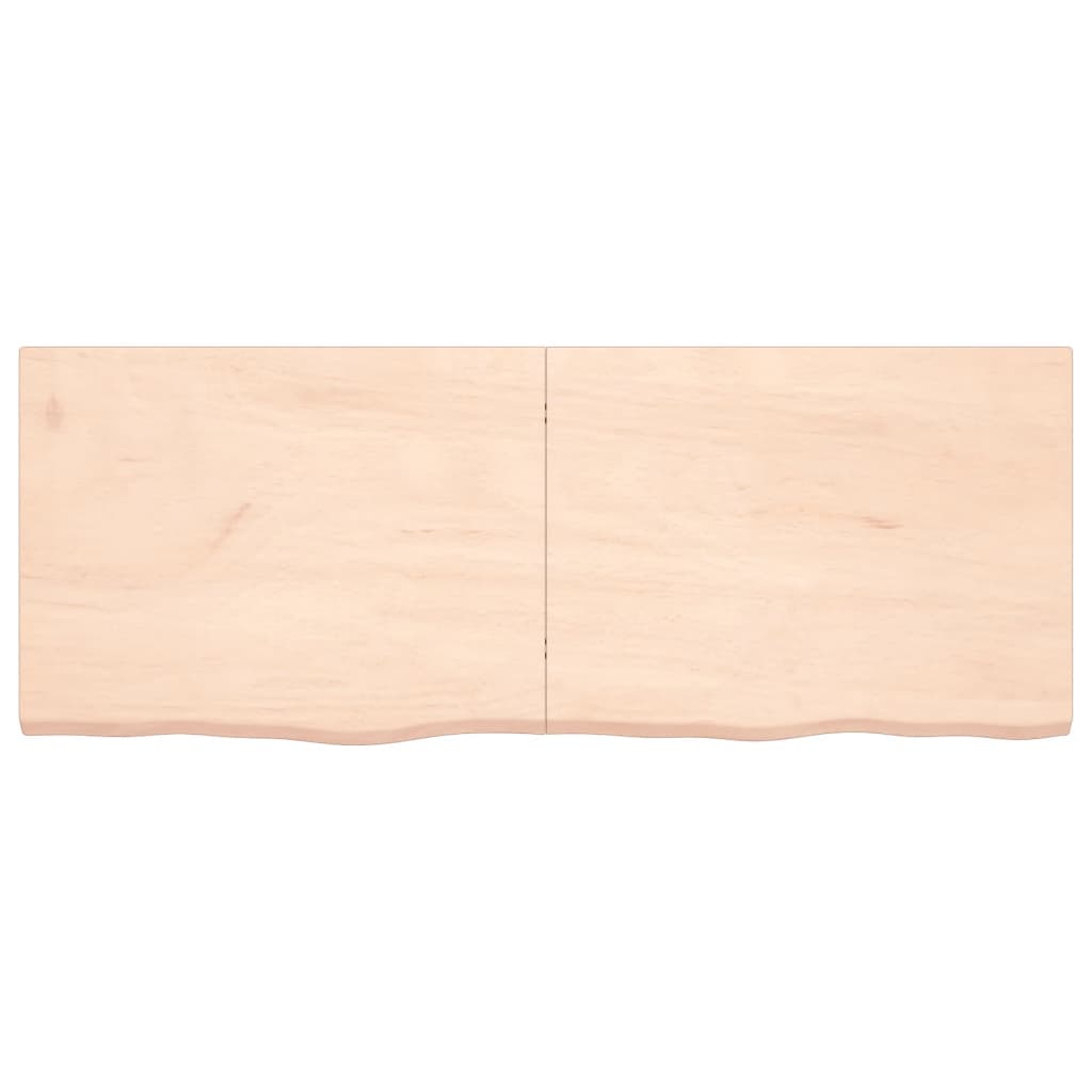 Ripiano a Parete 160x60x(2-4) cm Massello Rovere Non Trattato