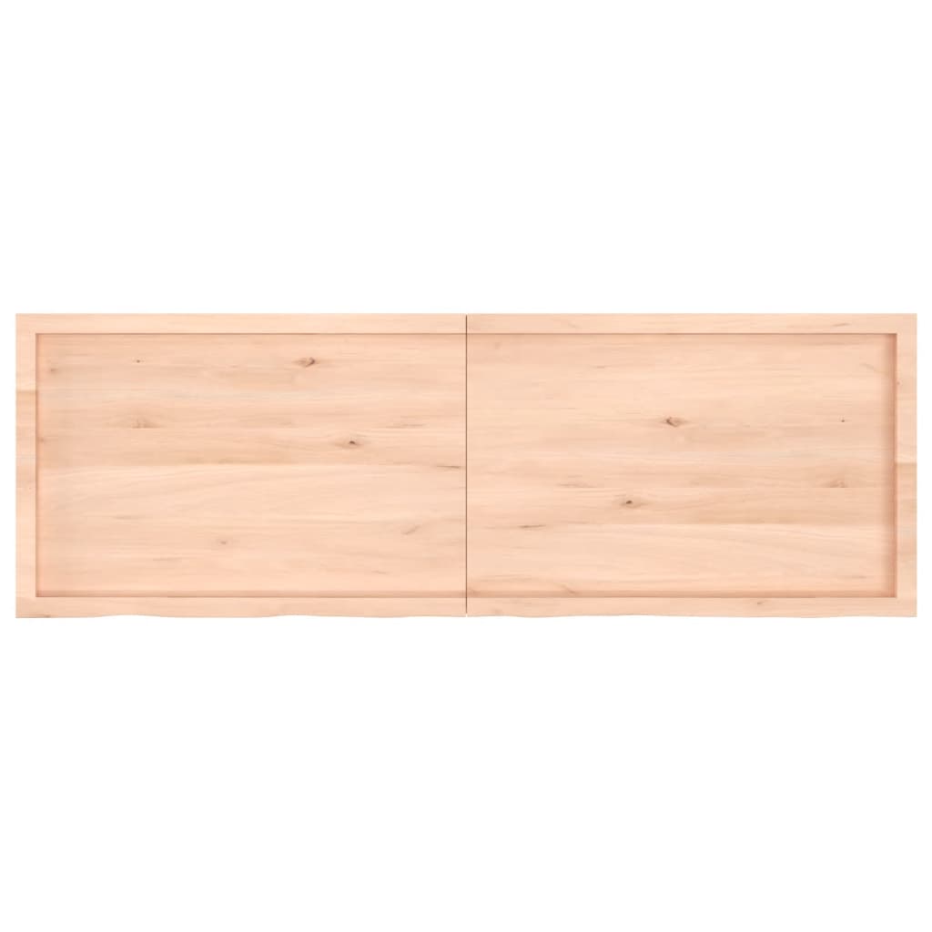 Ripiano a Parete 180x60x(2-4) cm Massello Rovere Non Trattato