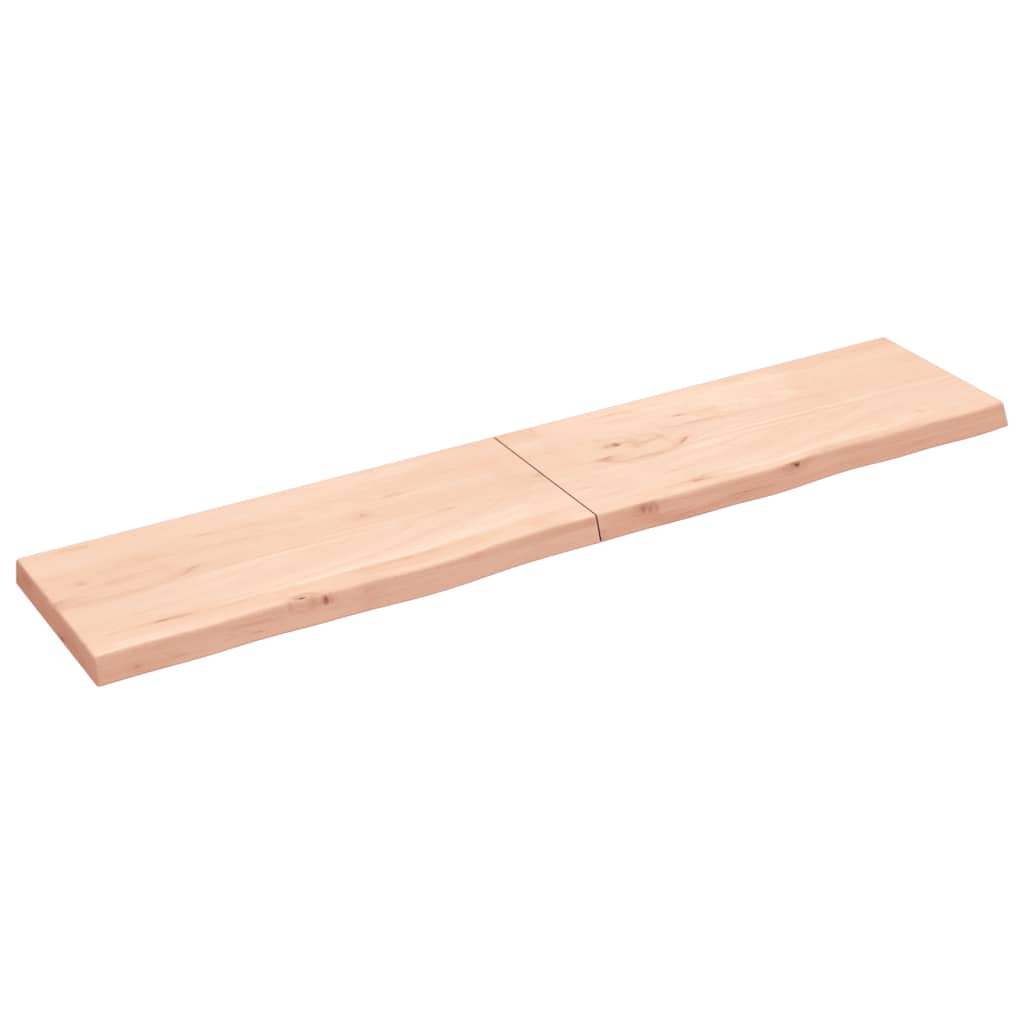 Wall Shelf 200x40x(2-6) cm Untreated Solid Oak