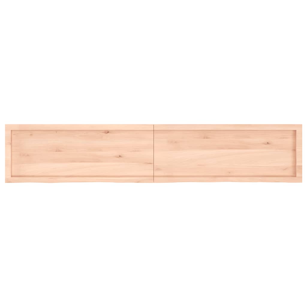 Wall Shelf 200x40x(2-6) cm Untreated Solid Oak