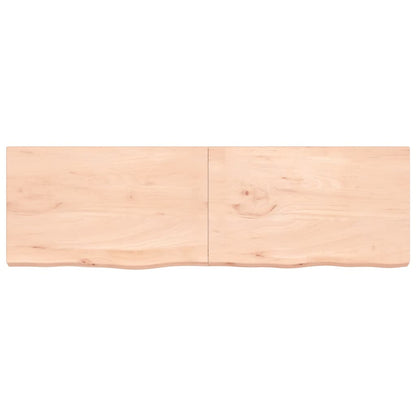 Ripiano a Parete 200x60x(2-6) cm Massello Rovere Non Trattato