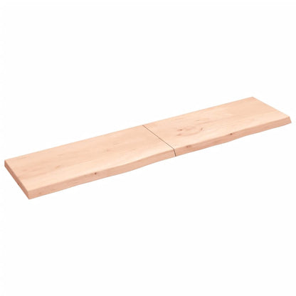 Wall Shelf 220x50x(2-6) cm Untreated Solid Oak