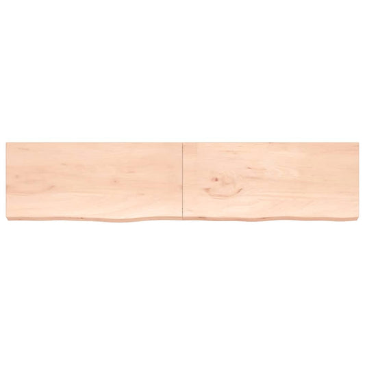 Ripiano a Parete 220x50x(2-6) cm Massello Rovere Non Trattato - homemem39