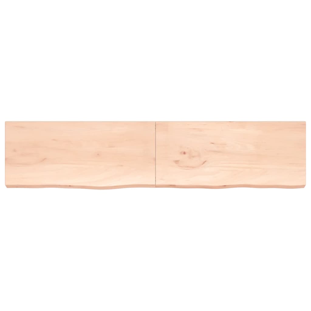Wall Shelf 220x50x(2-6) cm Untreated Solid Oak