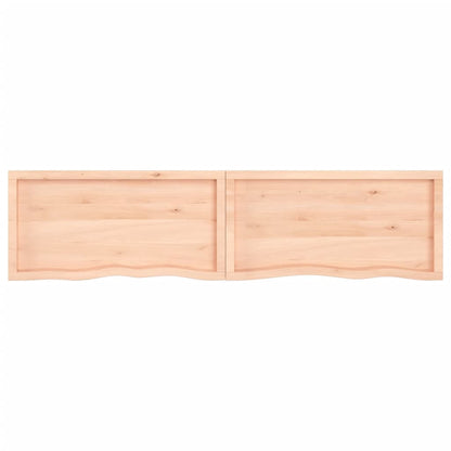 Wall Shelf 220x50x(2-6) cm Untreated Solid Oak