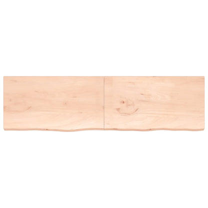 Ripiano a Parete 220x60x(2-4) cm Massello Rovere Non Trattato