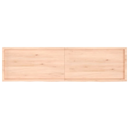 Ripiano a Parete 220x60x(2-4) cm Massello Rovere Non Trattato