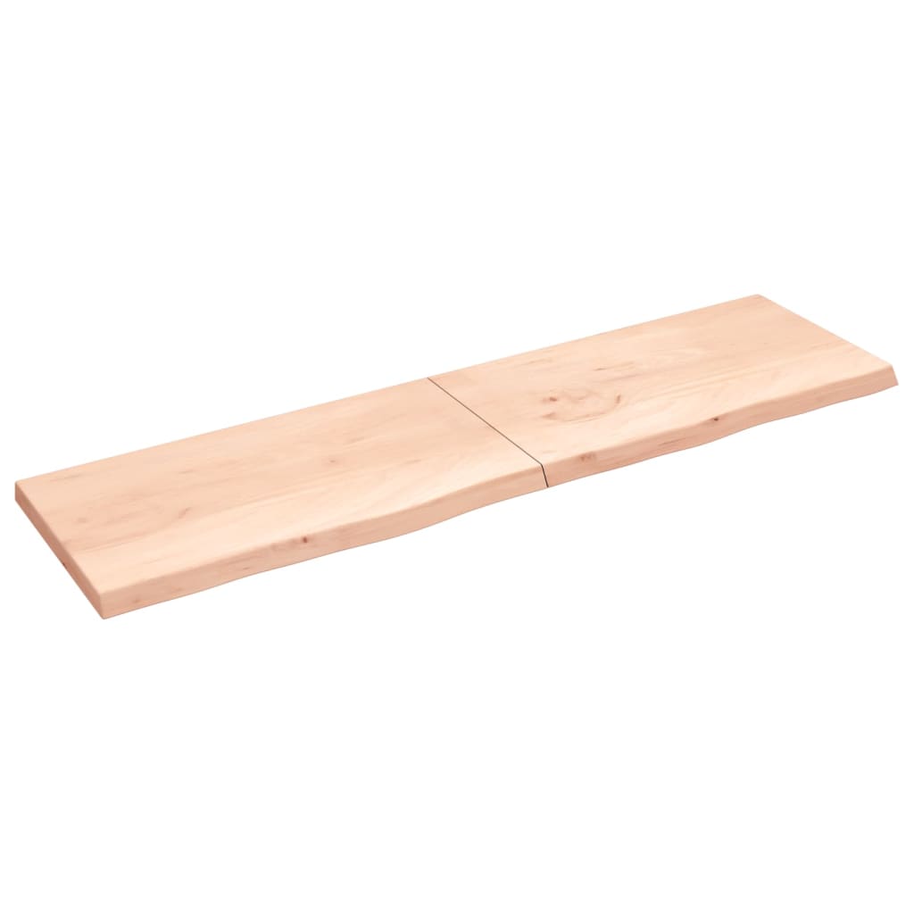 Ripiano a Parete 220x60x(2-6) cm Massello Rovere Non Trattato - homemem39