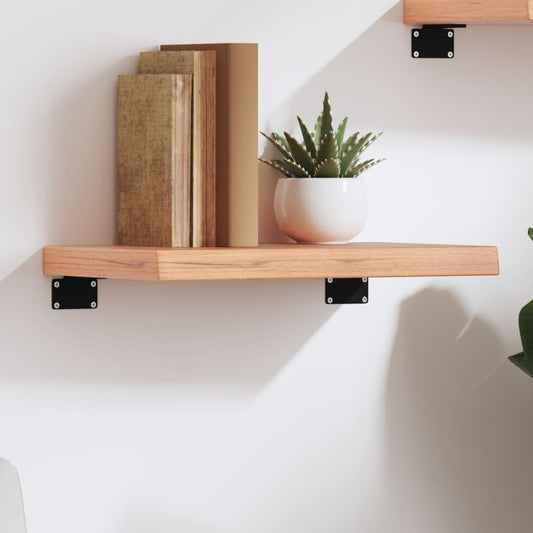 Light Brown Wall Shelf 40x20x4 cm Treated Solid Oak